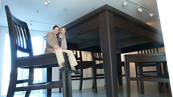 Image: Glenn and Amanda Fuhrman with Robert Therrien's Table and Four Chairs, 2003. Photo courtesy of Stephanie Roach